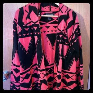 Forever 21 Hot pink and black cardigan